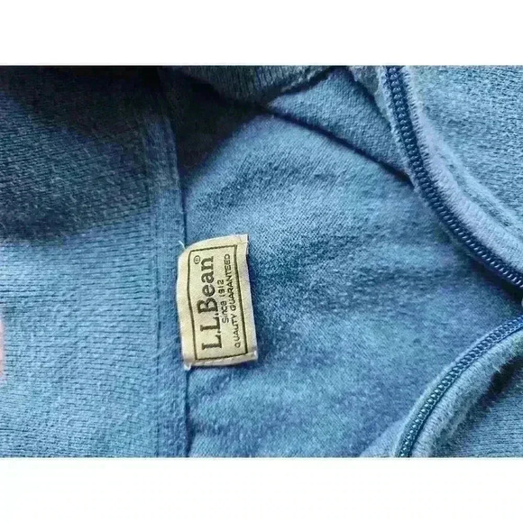 L.L Bean Sweater Men's XL Quarter Zip Blue - Picture 4 of 9